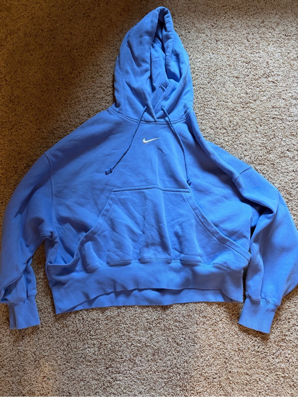 Nike Women's Blue cropped Pullover Hoodie